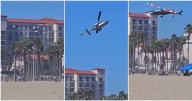 Helicóptero se desploma en playa de Huntington Beach, California; hay 5 heridos