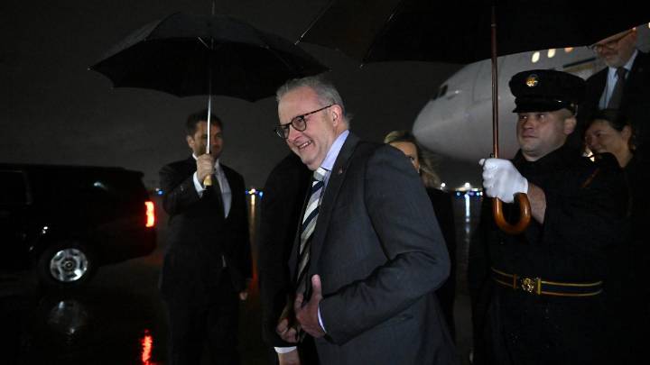 Prime Minister Anthony Albanese lands in Washington ahead of Donald Trump meet to talk AUKUS, tariffs, China