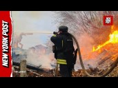 Deadly Russian Attack Leaves Ukrainian City Ablaze in Fiery Aftermath