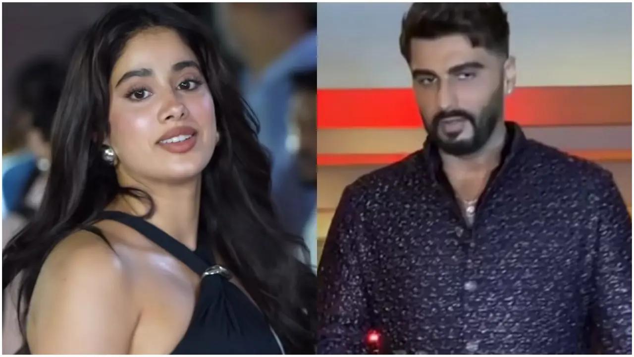 Janhvi Kapoor turns heads in a black outfit while Arjun Kapoor slays in a kurta at Anshula Kapoor's engagement