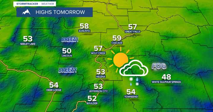 Decreasing clouds and warmer temperatures on Thursday