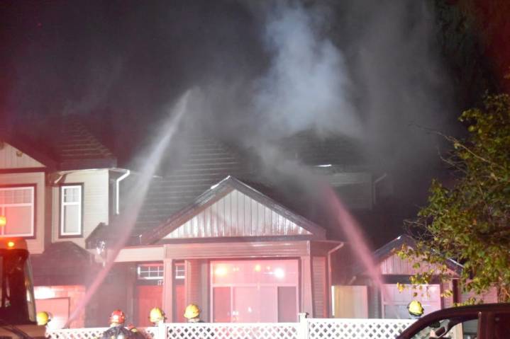 Surrey crews battle house fire in Cloverdale Sunday night