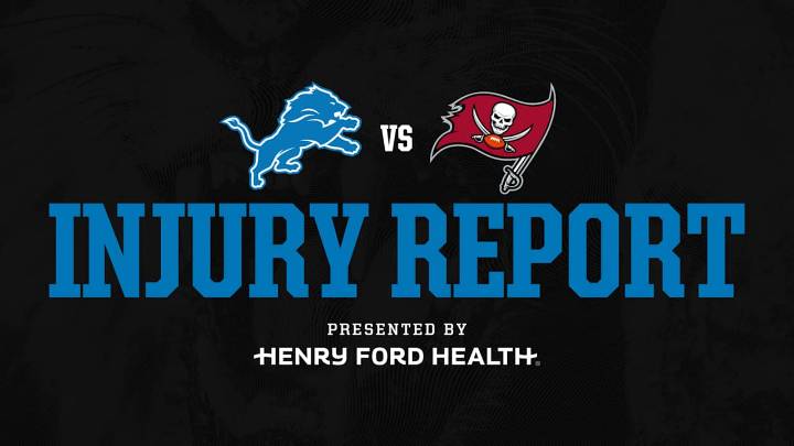 Lions vs. Buccaneers injury report: Oct. 18