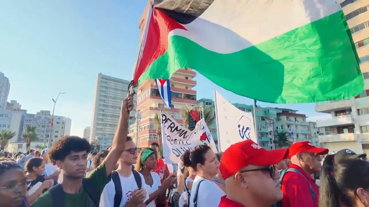 Cubans gather in support of Palestinians and for peace in Gaza