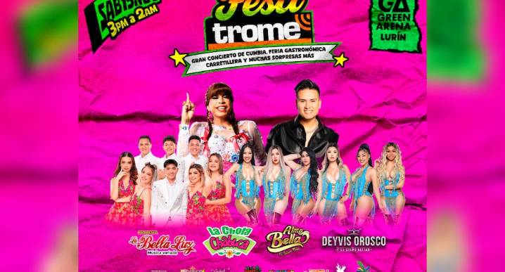 ¡FestiTrome 2025 en el Green Arena de Lurín! Deyvis Orosco, La Bella Luz, la Chola Chabuca, Chechito, feria carretillera, cupones de descuento y ... El evento más esperado del año llega este sábado 15