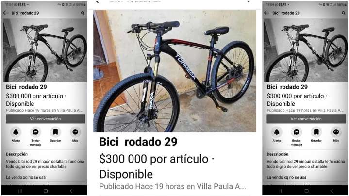 Vendían una bicicleta robada por Facebook y el dueño citó al vendedor y lo atraparon