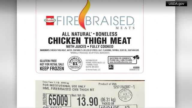 Hormel recalls nearly 5 million pounds of frozen chicken