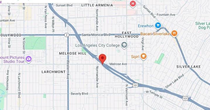 Motorcyclist killed in 101 Freeway crash near East Hollywood