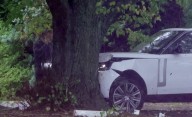 Alec Baldwin se estrelló contra un árbol con su Range Rover