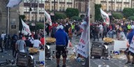 Captan pelea de policías de SSC con vendedores ambulantes en el Zócalo de CDMX
