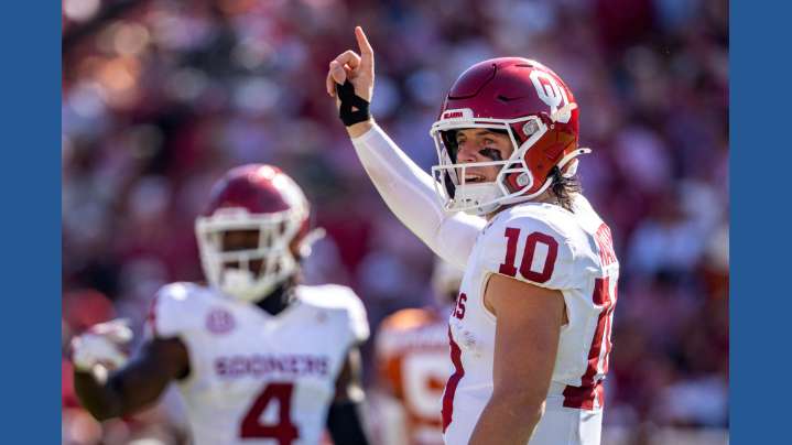 Oklahoma QB John Mateer throws 3 interceptions vs. Texas in return 3 weeks after hand injury