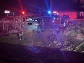 Car crashes into Wichita pedestrian bridge, catches fire