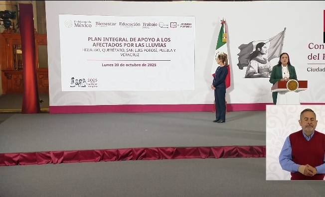 Inician apoyos a damnificados por lluvias en dos días: 20 mil pesos directos y 10 mil mdp de inversión, anuncia Sheinbaum