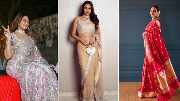 Steal Sonakshi Sinha’s stunning saree looks for Diwali celebrations