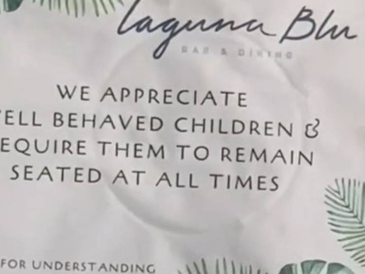 Restaurant demands ‘well behaved’ kids