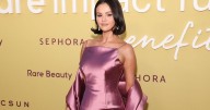Selena Gomez's Purple Minidress Look Is 'Bridal Chic'