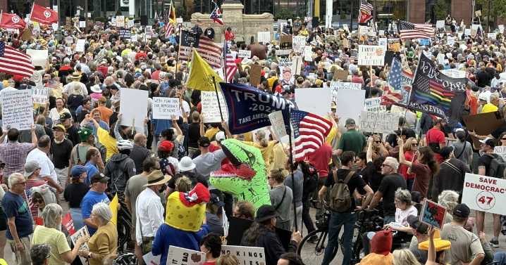 Thousands rallied at ‘No Kings’ protests in Ohio, including huge turnout at Statehouse
