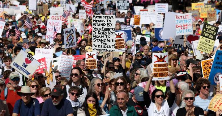 Cientos de miles de personas protestan en Estados Unidos contra el autoritarismo de Trump