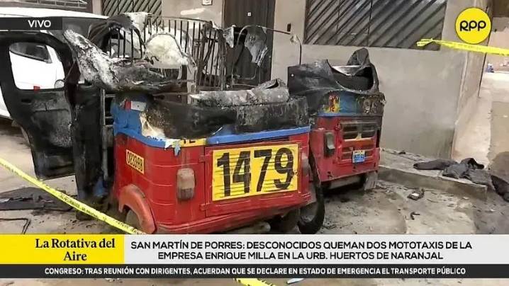 Extorsionadores quemaron dos mototaxis en SMP: dueño las alquilaba para mantener a sus cinco hijos
