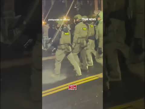 Four detained after anti-ICE protester's fiery clash with officers