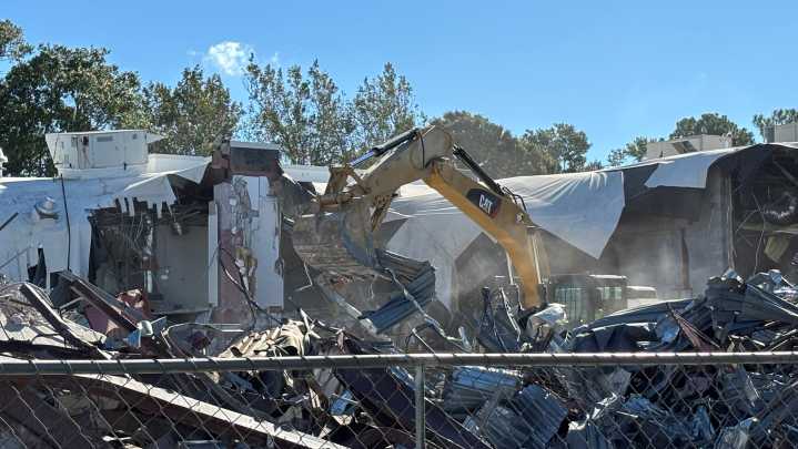 See demolition of a former cinema building in Wilmington