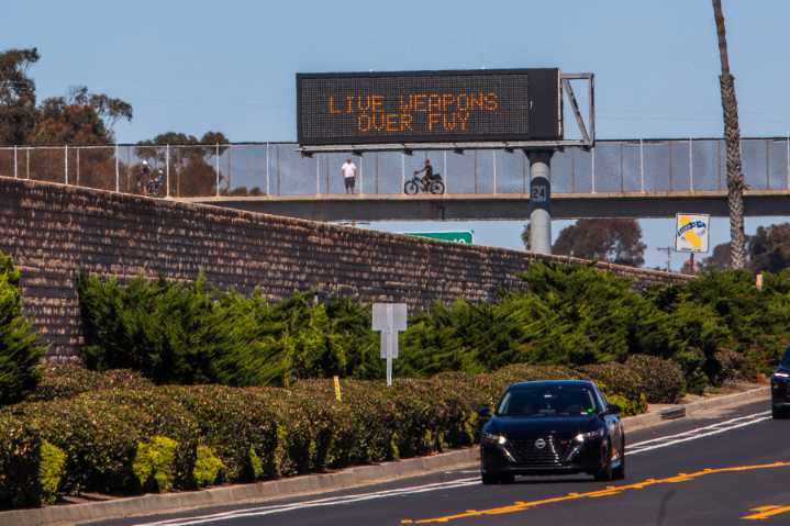Shrapnel fell onto California Highway Patrol vehicle during U.S. military live