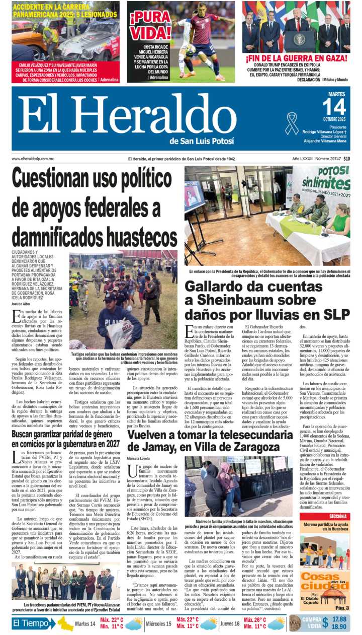 Edición impresa 14 de octubre de 2025