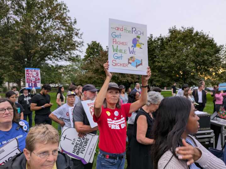 Protesters at US Capitol back Democrats in shutdown fight over health care costs