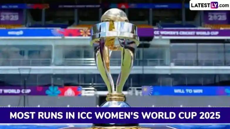 Cricket Most Runs in ICC Women’s World Cup 2025: Get Updated List of Batters Standings With Highest Run Scorers in Eight