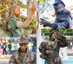 La Peatonal y Güemes se llenan de estatuas vivas