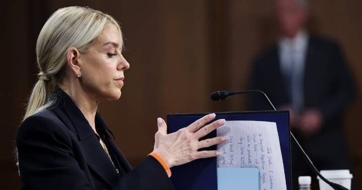 Pam Bondi Accidentally Reveals Her Bizarre Notes for Fiery Jeffrey Epstein Hearing