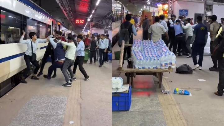 IRCTC staff assault each other with dustbin, belt aboard Vande Bharat train