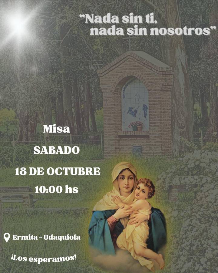 La Parroquia invita a una misa en la ermita de Udaquiola – Este sábado 18 de Octubre, a las 10