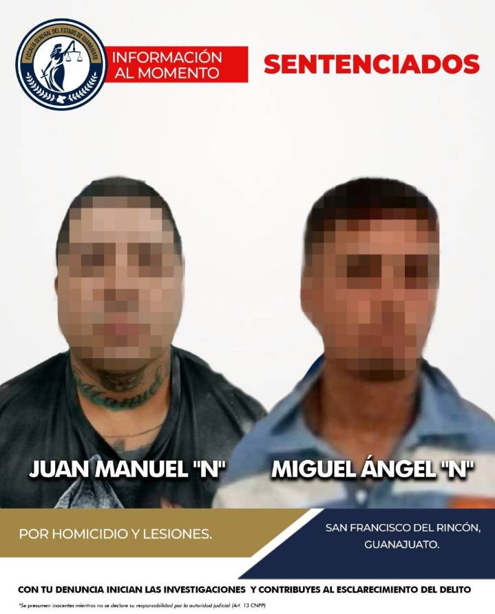 Hermanos reciben más de 13 años de prisión por homicidio en San Francisco del Rincón