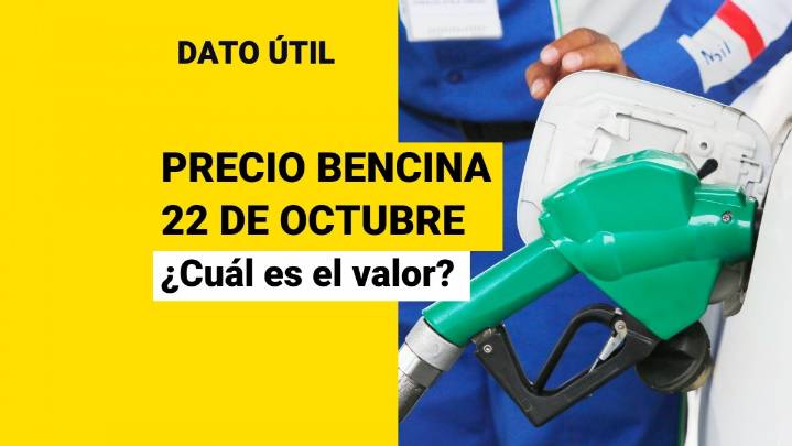¿Cuál es el valor de la bencina este miércoles 22 de octubre?