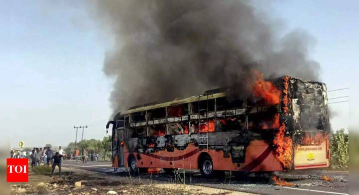 3 kids among 20 charred to death after Jodhpur-bound bus catches fire, 15 critical