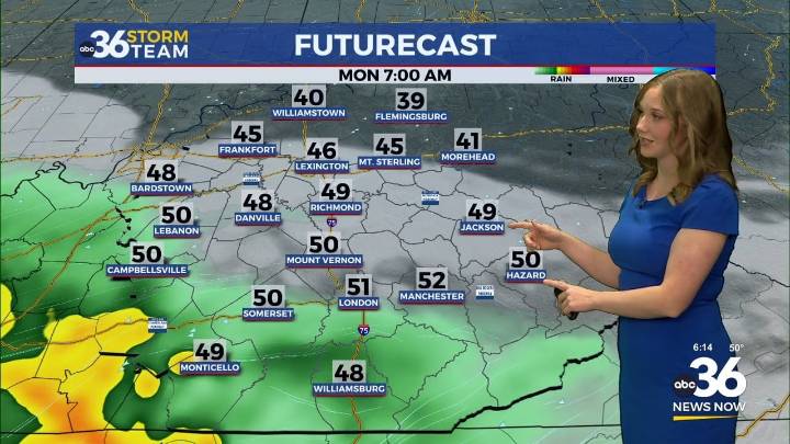 Wet and cool to start off the work week