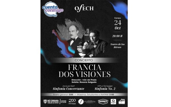 Invitan al concierto “Francia, Dos Visiones” de la Ofech