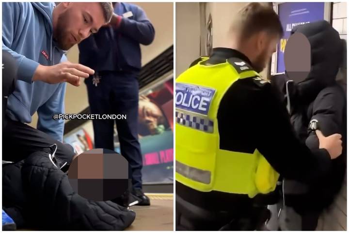 Watch: Moment armed 'pickpocket' is tackled by martial arts champion on London Underground