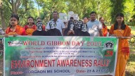 Students lead spirited rally for gibbon conservation in Assam’s Barekuri