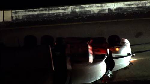 East Freeway crash cleared after overturned big rig shuts down several I