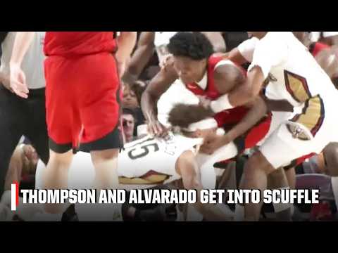 PRESEASON TENSION 😳 Amen Thompson assessed FLAGRANT 1 after scuffle w/Jose Alvarado