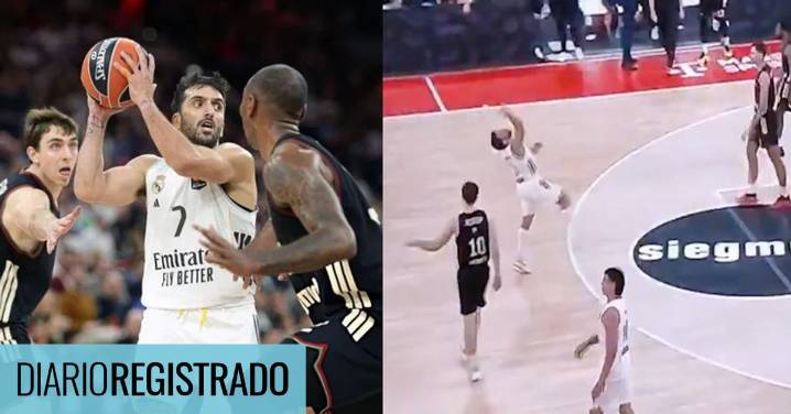 El triple del siglo: Campazzo, de espaladas y desde su propio cancha metió un tiro imposible pero no valió
