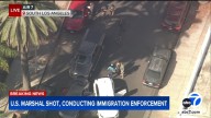 Man shot by federal agents, US Marshal hit by ricochet bullet during immigration enforcement in South Los Angeles