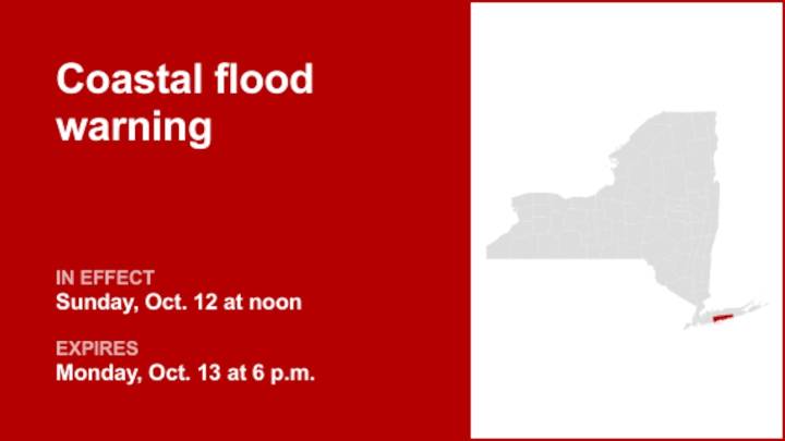 NY weather: Coastal flood warning issued for Suffolk County for Sunday and Monday