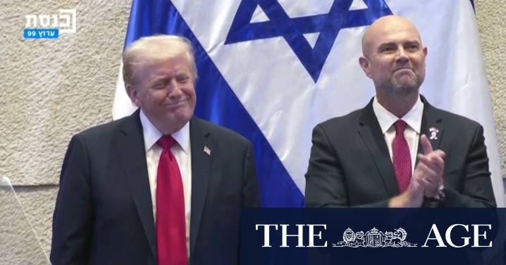 Trump receives standing ovation in Israeli Knesset