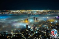Luce Tijuana cubierta por capa de neblina