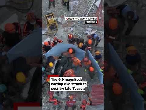 Drone video shows aftermath of Philippines earthquake