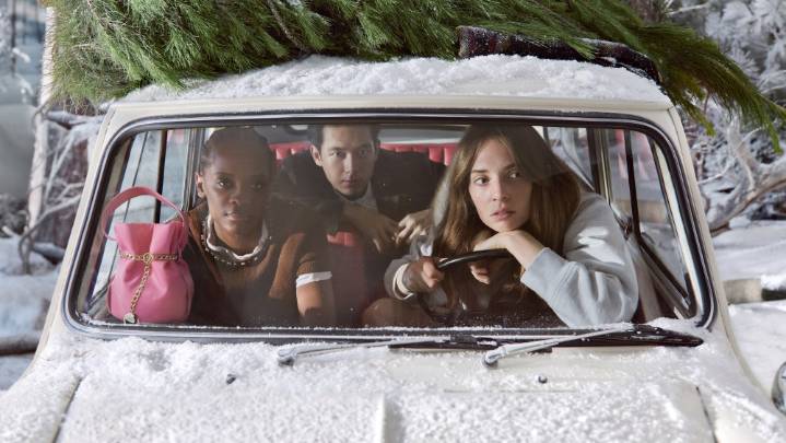 Maya Hawke, Damson Idris, Louis Partridge Front 2025 Prada Holiday Ads