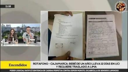 Cajamarca: bebé de un año está en UCI hace 12 días y urge referirlo a un hospital en Lima